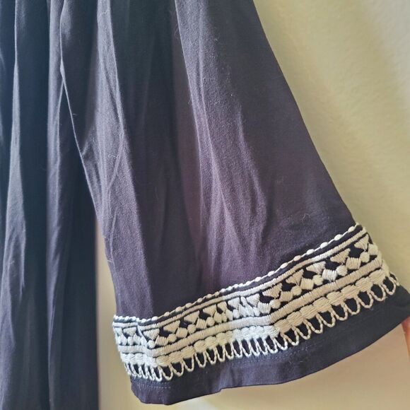 INC International Concepts Black & White Embroidered Long Sleeve Tunic 2X - Picture 3 of 8